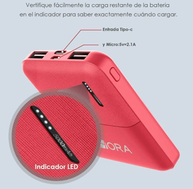 Comprar Power Bank 5000 Mah Mini en Electroshopy - Ángulo 3